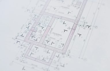 Close-up view of an architectural floor plan showcasing design creativity and layout precision.